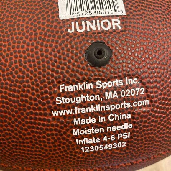 Franklin Sports Grip-Rite 100 Youth Junior kids Size Rubber Football brown NEW - Picture 6 of 7